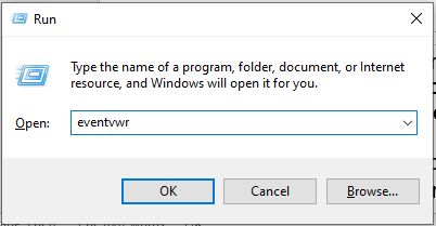 opening Event Viewer window
